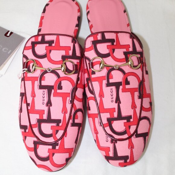 NWB Gucci Horsebit GG Princetown Horsebit Flats Mules Slip Ons 40 802163 - Picture 5 of 9